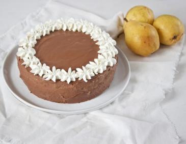 Birnen-Schokomousse Torte