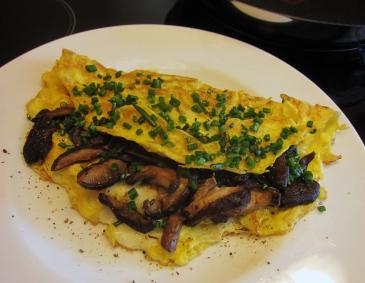 Omelette mit Shitake-Pilzen
