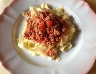 Tofu bolognese - zu Spaghetti