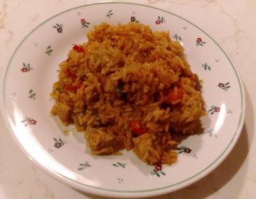 Gemüse-Reisfleisch-Pfanne superschnell