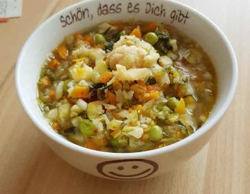 Gemüse-Grießnockerl-Suppe aus dem Schongarer
