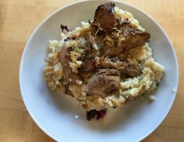 Zucchini Risotto mit Huhn