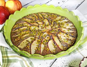 Apfel-Mohn-Becherkuchen mit Pistazien