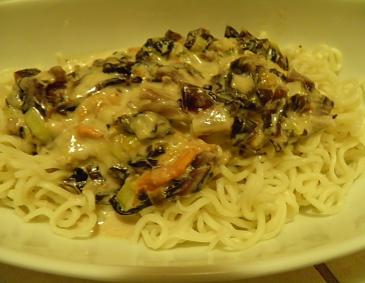 Mie-Nudeln mit Radicchio-Gorgonzola-Soße