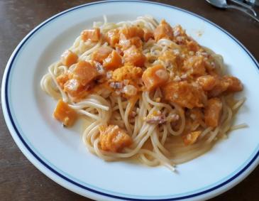 Spaghetti mit Kürbissauce