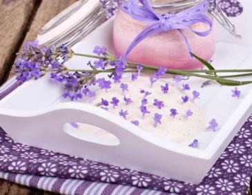 Lavendelcreme mit Himbeeren