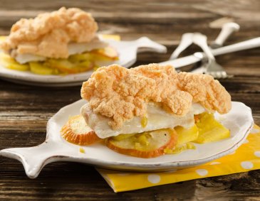 Fisch im Apfelbett mit Curryhaube