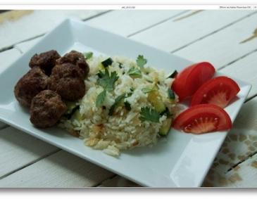 Türkischer Reis mit Lammbällchen