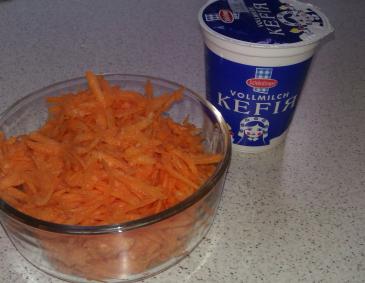 Schneller Karottensalat mit Kefir