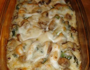 Überbackenes Gemüse in Bechamelsauce