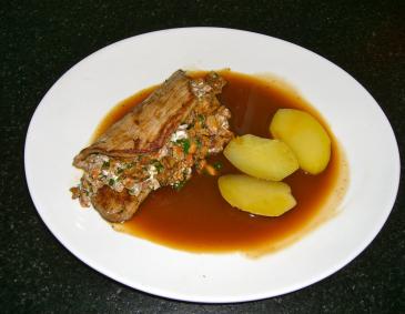 Kalbsschnitzel gefüllt mit Eierschwammerl