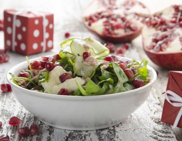 Rucolasalat mit Thunfisch und Granatapfel