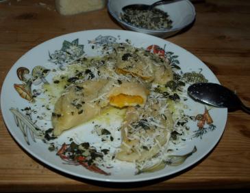 Kasnudeln mit Kürbisfülle
