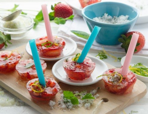 Frizzante-Erdbeer-Lollipops Rezept