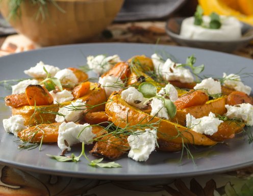 Gerostetes Kurbis Karotten Gemuse Mit Ziegenkase Rezept Ichkoche At