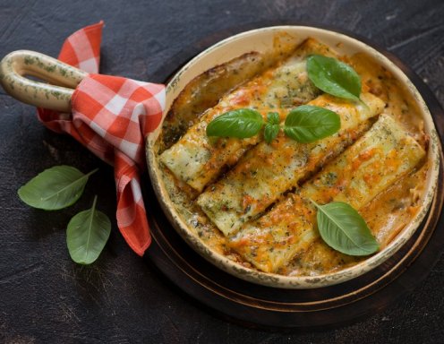 Cannelloni mit Spinat-Mozzarella-Füllung