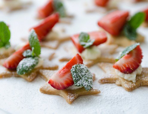 Rezept für Mini-Scones mit Erdbeeren