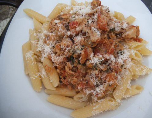 Tomaten Thunfisch Penne Mit Parmesan Rezept Ichkoche At