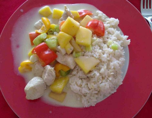 Putencurry Mit Mango Und Reis Rezept Ichkoche At