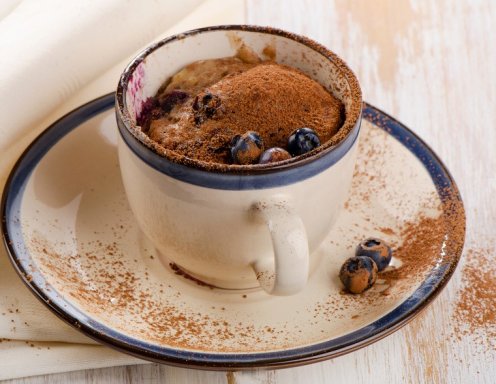 Heidelbeer Mug Cakes mit Kakao Rezept