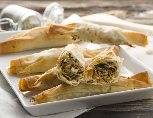 Strudelröllchen mit Süßkartoffeln Rezept