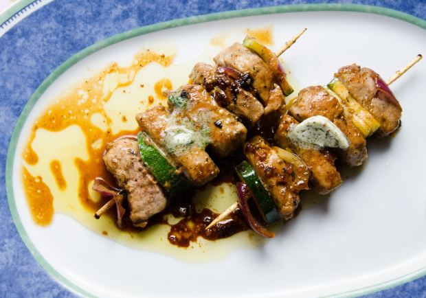 Feuriger Husarenspieß mit Paprikagemüse Rezept - ichkoche.at