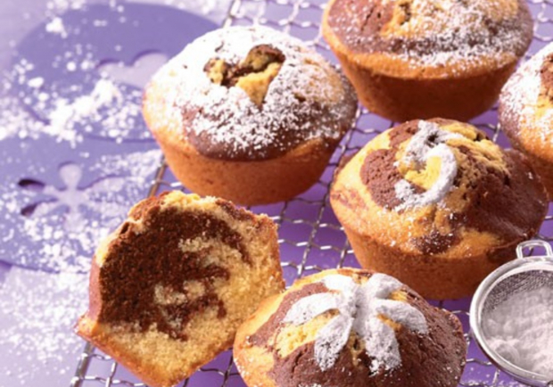 Marmor Muffins aus der Heißluftfritteuse Rezept - ichkoche