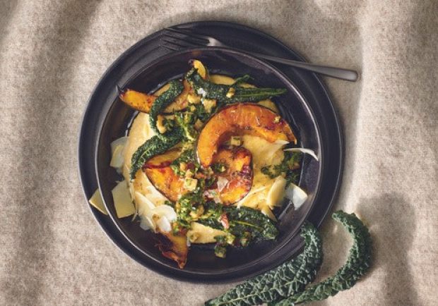 Gebackener Kürbis mit Heumilch-Käse-Polenta Rezept - ichkoche