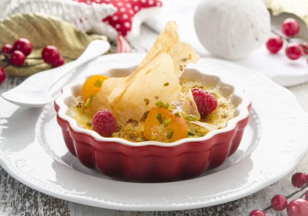 Karamellcreme mit eingelegten Kumquats und Pistazien Rezept - ichkoche.at